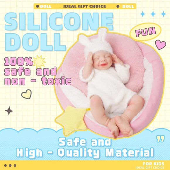 🆕17.72 Inch Realistic Reborn Baby Doll Silicone-Made & Lifelike Newborn Girl - Picture 5 of 11
